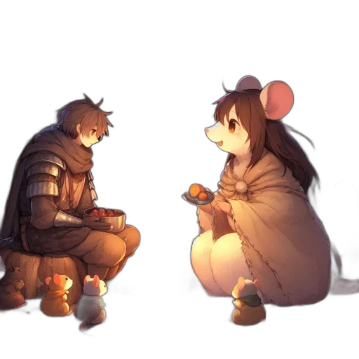 concept art, pixel art, anime, watercolor transparent PNG cut-out