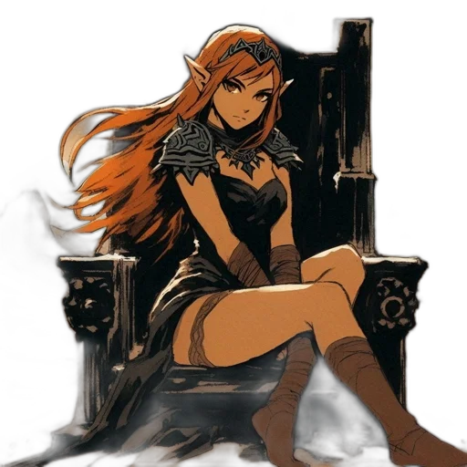 dress, crown, staff, weapon transparent PNG cut-out
