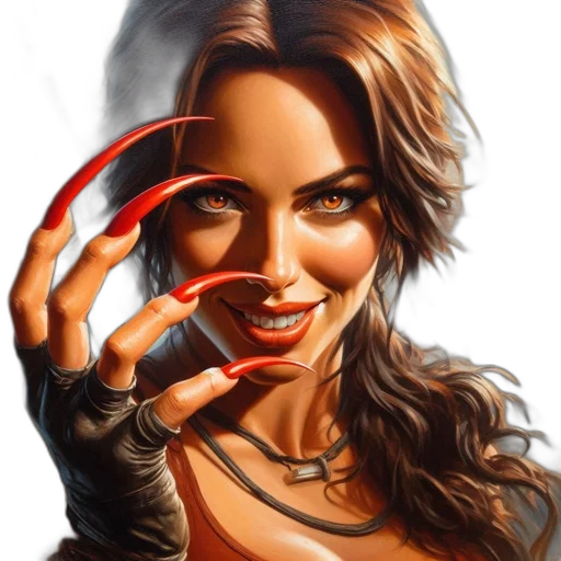 face, jewelry, photorealistic, comic book art transparent PNG cut-out