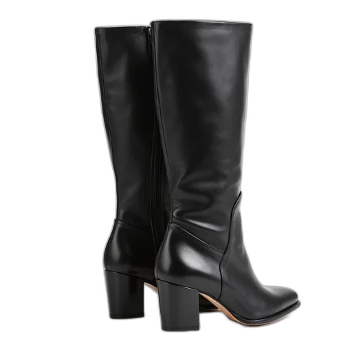 shoes, pair, black, high-heeled transparent PNG cut-out