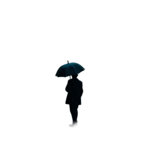umbrella, jacket, hat, staff transparent PNG cut-out