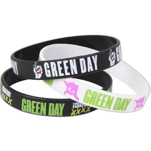 green, three, day, wristbands transparent PNG cut-out