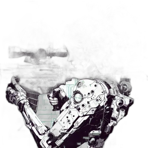 robot, weapon, mask, face transparent PNG cut-out