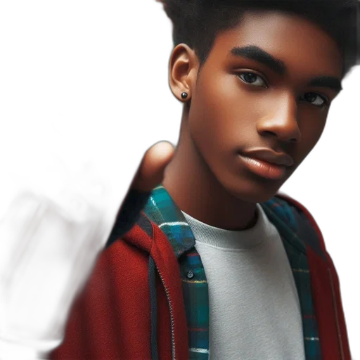jacket, face, robot, hair transparent PNG cut-out