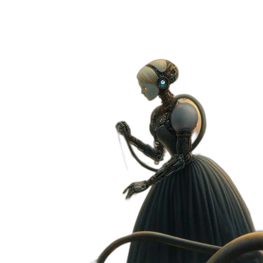 robot, dress, staff, jewelry transparent PNG cut-out