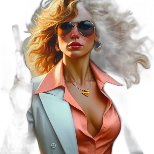 jacket, face, concept art, comic book art transparent PNG cut-out