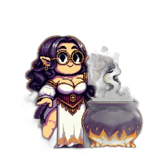 pixel art, fantasy art, concept art, watercolor transparent PNG cut-out