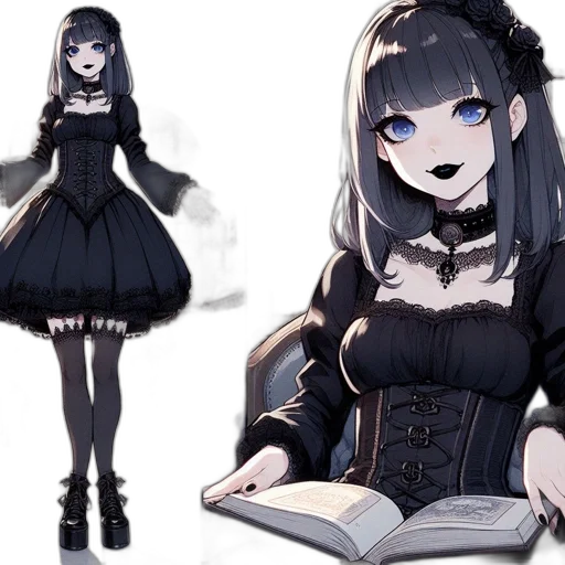 dress, concept art, anime, fantasy art transparent PNG cut-out