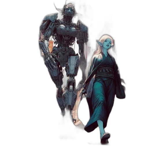 robot, creature, concept art, fantasy art transparent PNG cut-out