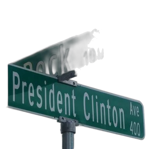 3d render, city street, street, sign transparent PNG cut-out