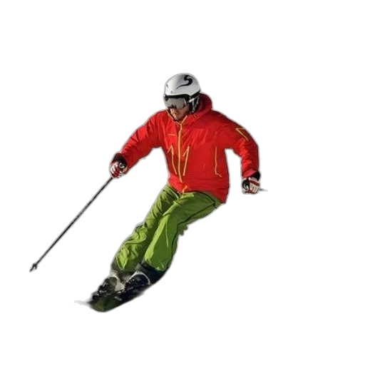 jacket, staff, 3d render, skier transparent PNG cut-out