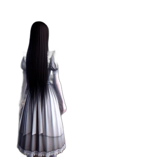 dress, hair, bottle, staff transparent PNG cut-out