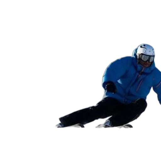 skier, blue, jacket, white transparent PNG cut-out