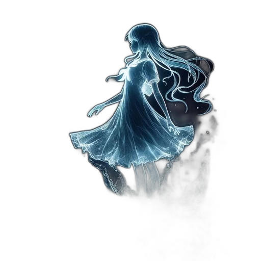 dress, hair, dragon, sword transparent PNG cut-out