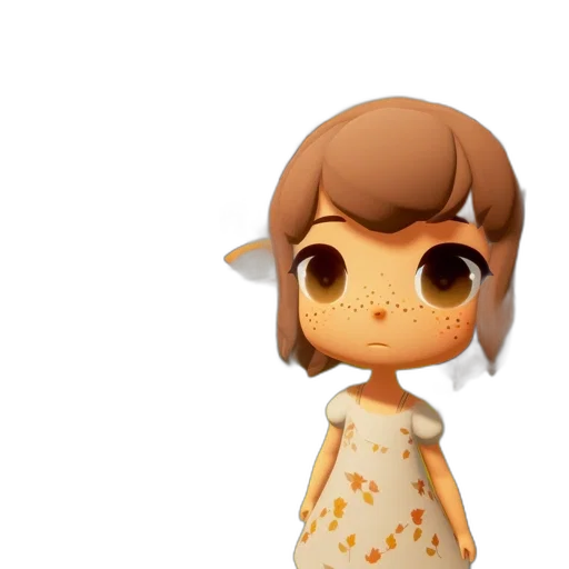 dress, face, creature, 3d render transparent PNG cut-out