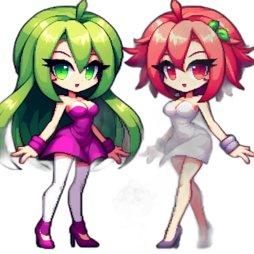 pixel art, anime, concept art, 3d render transparent PNG cut-out