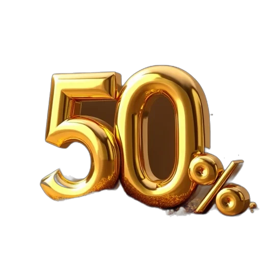 jewelry, 3d render, gold, number transparent PNG cut-out