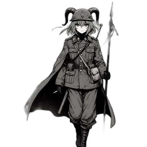 staff, weapon, hat, jacket transparent PNG cut-out