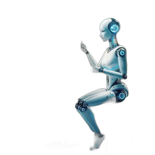 robot, concept art, 3d render, cyberpunk transparent PNG cut-out