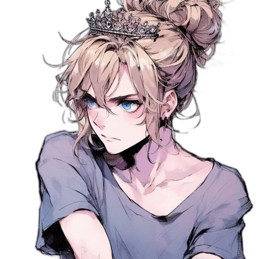 crown, staff, face, flower transparent PNG cut-out