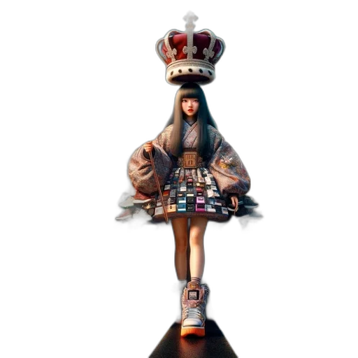 crown, dress, jewelry, staff transparent PNG cut-out