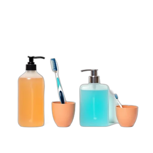 bottle, 3d render, pastel, blue transparent PNG cut-out