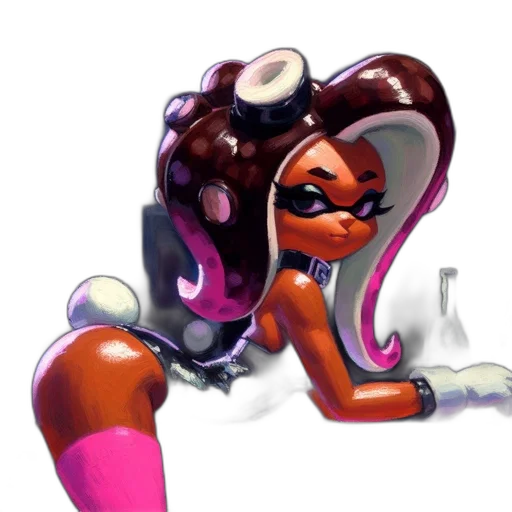 hair, staff, weapon, robot transparent PNG cut-out