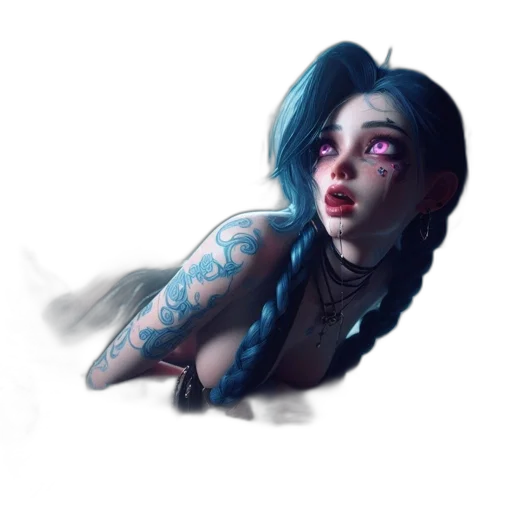 face, creature, dress, cyberpunk transparent PNG cut-out