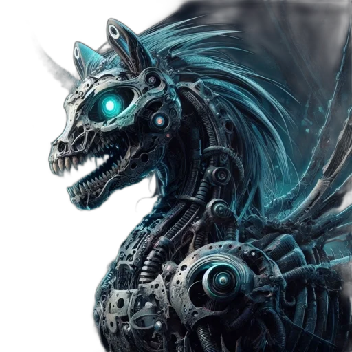 dragon, robot, mask, creature transparent PNG cut-out