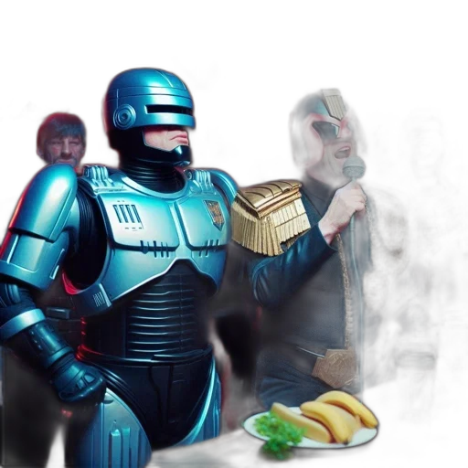 robot, food, concept art, comic book art transparent PNG cut-out