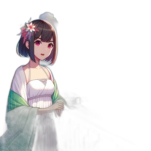 dress, flower, staff, crown transparent PNG cut-out