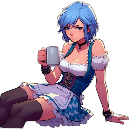 dress, robot, staff, weapon transparent PNG cut-out