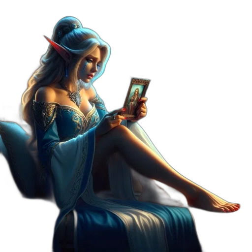 dress, face, crown, staff transparent PNG cut-out