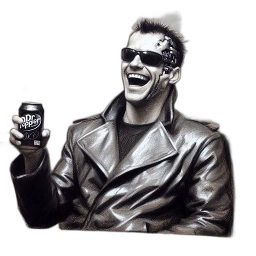 jacket, robot, bottle, face transparent PNG cut-out