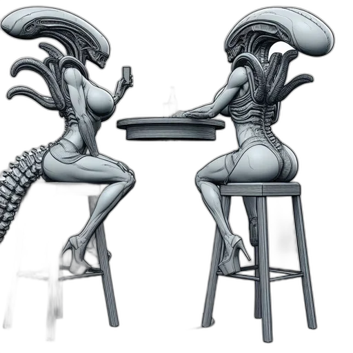 furniture, robot, concept art, 3d render transparent PNG cut-out