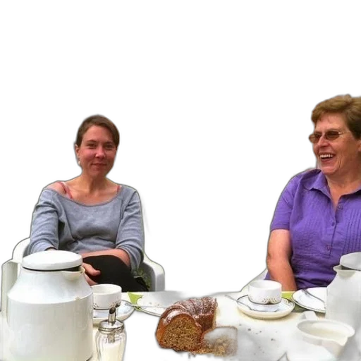 staff, two, women, sit transparent PNG cut-out