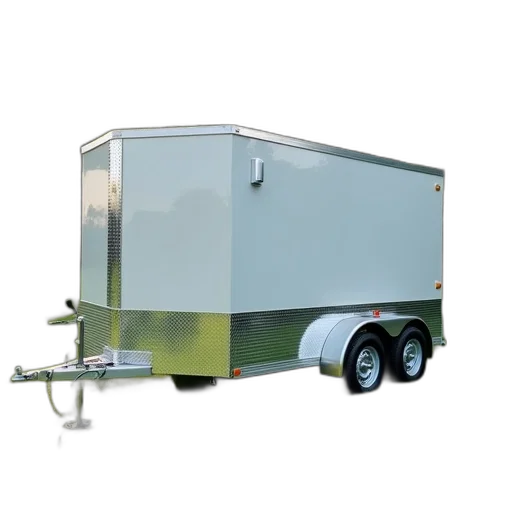3d render, trailer, all, aluminum transparent PNG cut-out