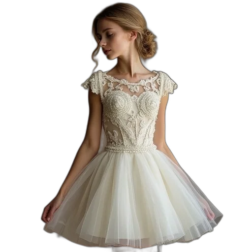 dress, photorealistic, 3d render, monochrome transparent PNG cut-out