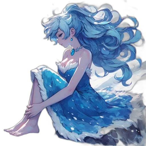 dress, crown, creature, watercolor transparent PNG cut-out