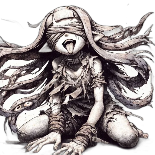 mask, creature, hair, face transparent PNG cut-out