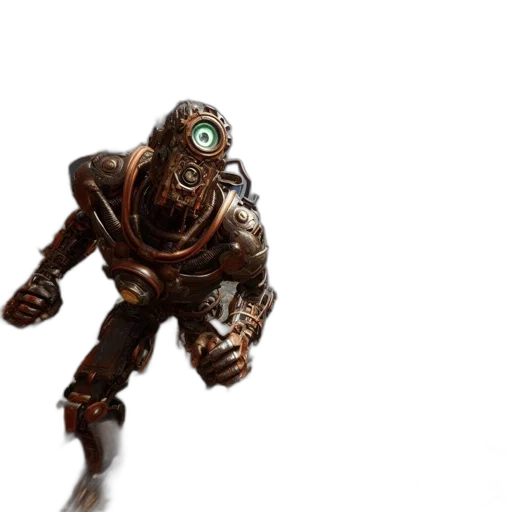 creature, robot, mask, staff transparent PNG cut-out