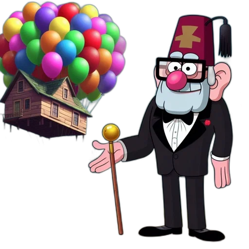 staff, hat, building, cartoon transparent PNG cut-out