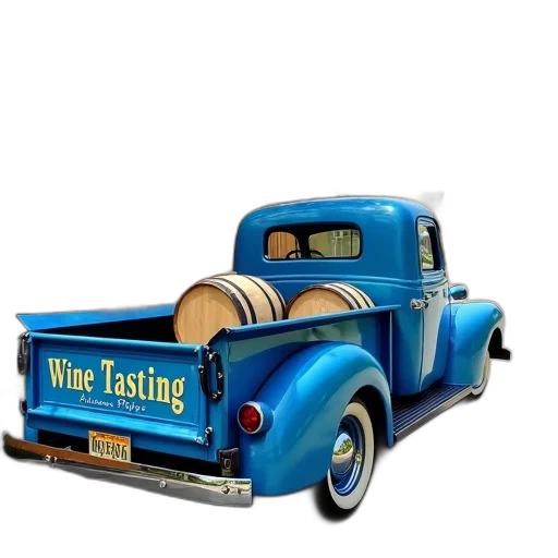 blue, vintage, pickup, truck transparent PNG cut-out