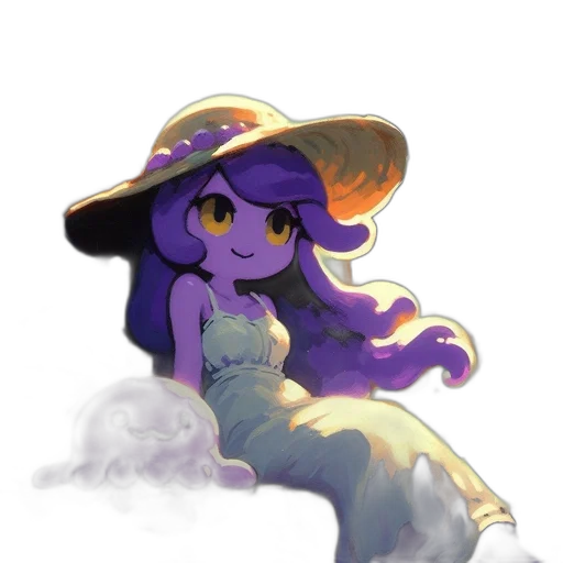 hat, staff, creature, dress transparent PNG cut-out