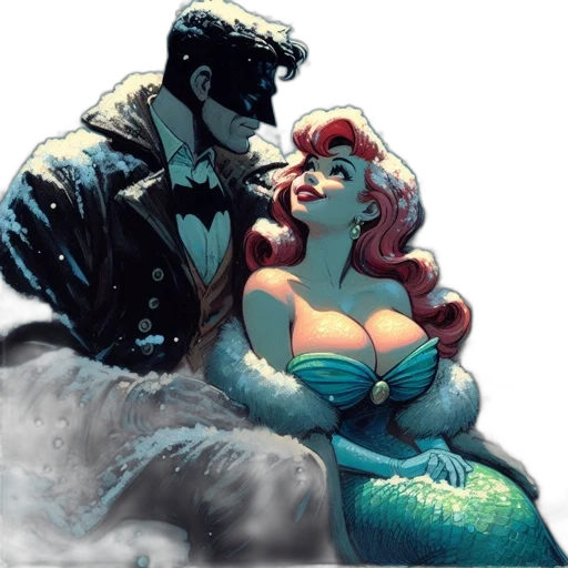 comic book art, concept art, fantasy art, underwater transparent PNG cut-out
