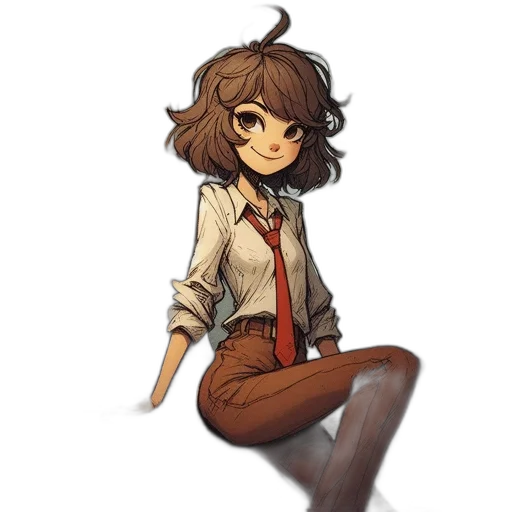 jacket, staff, creature, hair transparent PNG cut-out