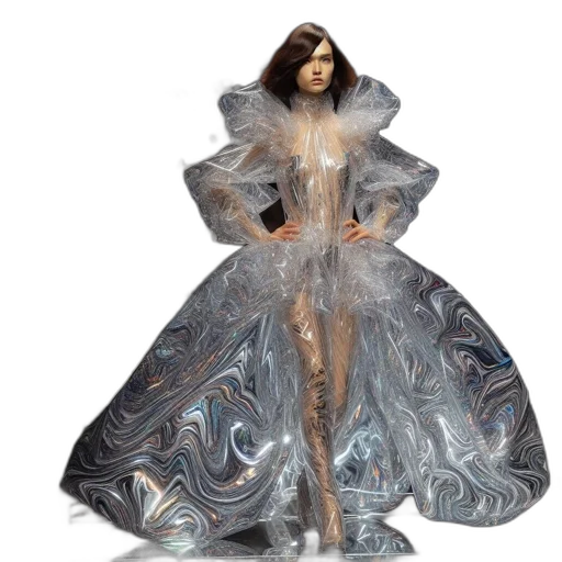 dress, concept art, 3d render, model transparent PNG cut-out