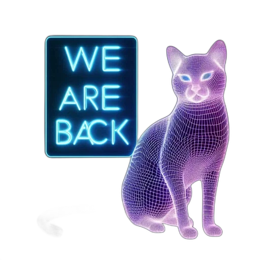 vaporwave, cyberpunk, 3d render, neon lights transparent PNG cut-out