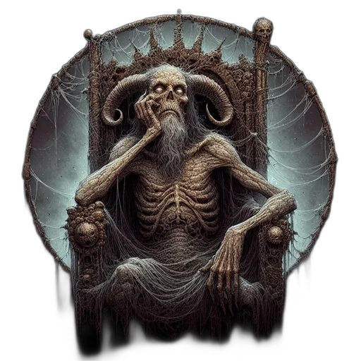 staff, creature, face, crown transparent PNG cut-out