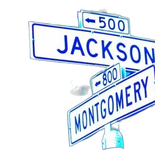 blue-tinted, street, signs, showing transparent PNG cut-out